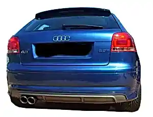 Audi A3 Uyumlu 8P S3 2005 - 2008 2 Kapı Arka Tampon Eki - Difüzör (Plastik)