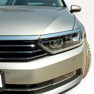 Volkswagen Passat Uyumlu B8 Far Üst Çıtası 3 Parça Krom 2015 Ve Sonrası