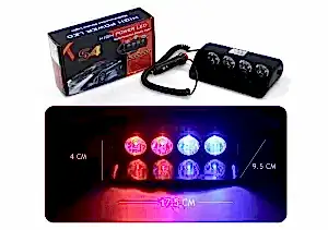 Flaş Led Uyumlu Çakar 8W Kırmızı-Mavi 8 Fonksiyonlu / Lapa173