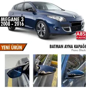 Renault Megane Uyumlu 3 (2008-2016) Batman Yarasa Ayna Kapağı (Piano Black)