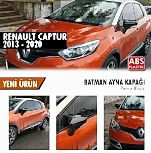 Renault Captur Uyumlu (2013-2020) Yarasa Ayna Kapağı (Piano Black)