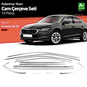Skoda Octavia Uyumlu A8 Sedan Krom Cam Çerçevesi 12 Parça. 2020 Üzeri