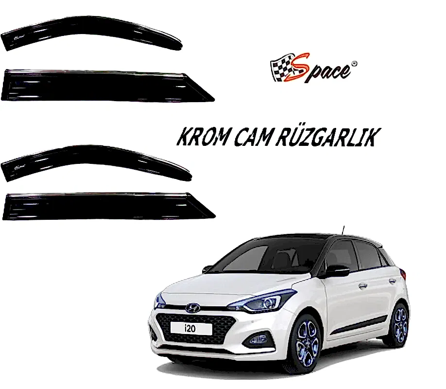 Krom Cam Rüzgarlığı 1,2Mm Hyundai İ20 2014 4'Lü / Caru437