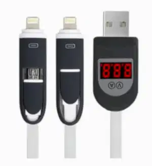 Voltaj Göstergeli Çok Fonksiyonlu Mikrofonlu Usb'li Şarj Kablosu / Icca86