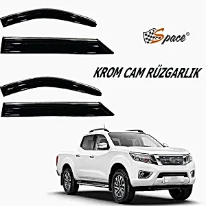 Krom Cam Rüzgarlığı Nissan Navara Pickup 2017-2021 / Caru404