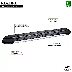 Nissan Skystar Uyumlu Pick-Up Newline Krom Yan Basamak 193 Cm 1996-2006