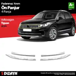 Volkswagen Tiguan Uyumlu Krom Ön Panjur 4 Parça. 2020 Üzeri
