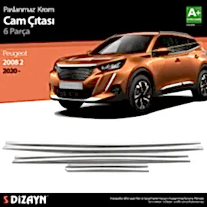 Peugeot 2008 Uyumlu 2 Krom Cam Çıtası 6 Parça 2020 Üzeri