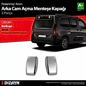 Citroen Berlingo Uyumlu Krom Arka Cam Açma Menteşe Kapağı 2 Parça 2019 Üzeri