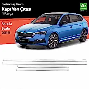 Skoda Scala Uyumlu Krom Kapı Yan Çıtası 4 Parça 2019 Üzeri