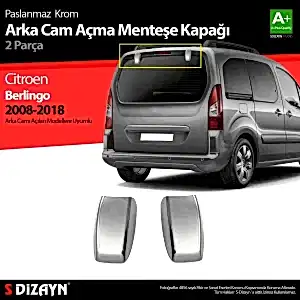 Citroen Berlingo Uyumlu Krom Arka Cam Açma Menteşe Kapağı 2 Parça 2008-2018