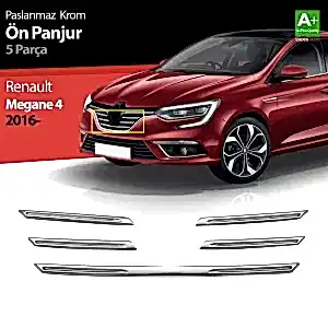 Renault Megane Uyumlu 4 Krom Ön Panjur 5 Parça. 2016-2020