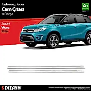 Suzuki Vitara Uyumlu Krom Cam Çıtası 4 Parça. 2016 Üzeri