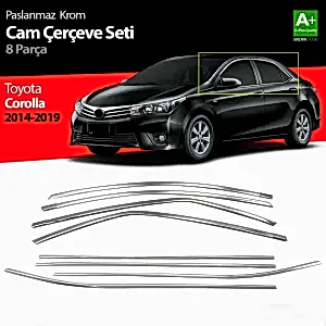 Toyota Corolla Uyumlu Krom Cam Çerçevesi 8 Parça. 2013-2018