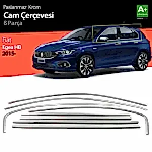 Fiat Egea Uyumlu Hatchback Krom Cam Çerçevesi 8 Parça. 2015 Üzeri