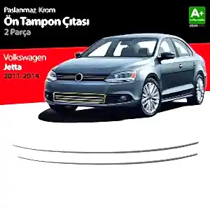 Volkswagen Jetta Uyumlu Krom Ön Tampon Çıta 2 Parça 2011-2014