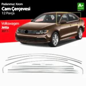 Volkswagen Jetta Uyumlu Krom Cam Çerçeve Seti 12 Parça. 2011 Üzeri