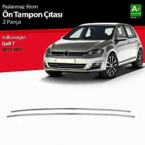 Volkswagen Golf Uyumlu 7 Krom Ön Tampon Çıtası 2 Parça. 2013-2017