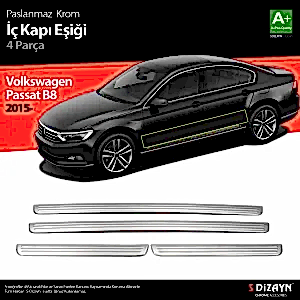 Volkswagen Passat Uyumlu B8 Krom İç Kapı Eşiği 4 Parça 2015 Üzeri