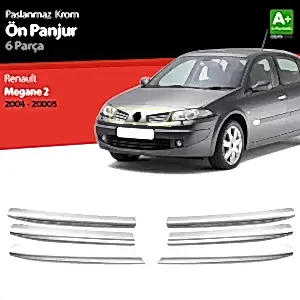 Renault Megane Uyumlu 2 Krom Ön Panjur 6 Parça 2004-2005