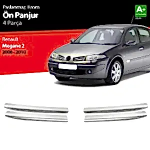 Renault Megane Uyumlu 2 Krom Ön Panjur 4 Parça 2006-2010
