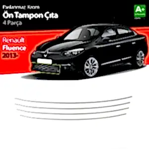 Renault Fluence Uyumlu Krom Ön Tampon Çıtası 4 Parça. 2013 Üzeri Makyajlı