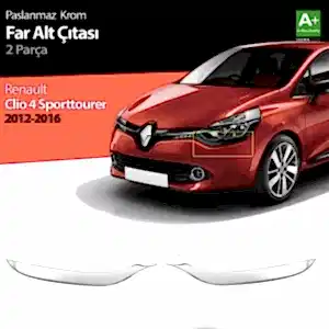 Renault Clio Uyumlu 4 Sport Tourer Krom Far Alt Çıtası 2 Parça. 2012-2016