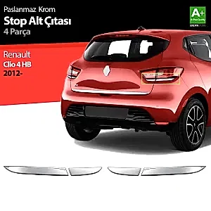 Renault Clio Uyumlu 4 Hatchback Krom Stop Alt Çıtası 4 Parça 2012 Üzeri