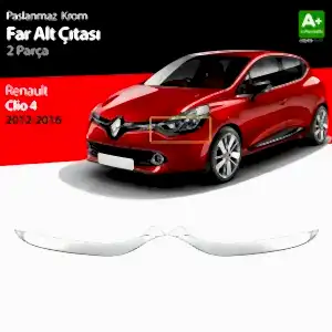 Renault Clio Uyumlu 4 Hatchback Krom Far Alt Çıtası 2012-2016