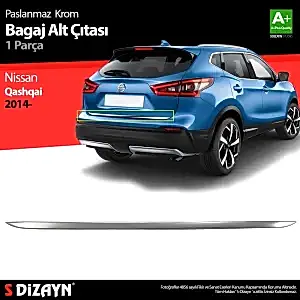 Nissan Qashqai Uyumlu Krom Bagaj Alt Çıtası 2014-2021