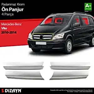 Mercedes Vito Uyumlu Krom Ön Panjur 4 Parça 2010-2014 (Geniş)