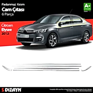 Citroen C-Elysee Uyumlu Krom Cam Çıta 6 Parça 2012 Üzeri