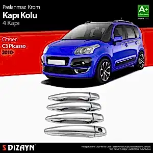 Citroen C3 Uyumlu Picasso Krom Kapı Kolu 4 Kapı 2010 Üzeri