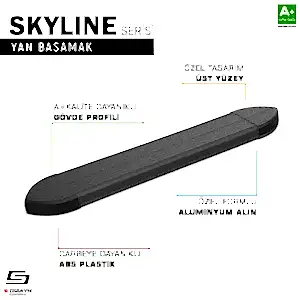 S-Dizayn Ford Ecosport 2 Skyline Siyah Yan Basamak 173 Cm 2012-2022 A+ Kalite