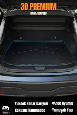S-Dizayn Fiat Egea Cross 3D Pro Havuzlu Paspas ve Bagaj Havuzu Seti (2'li SET) 2020 Üzeri A+ Kalite thumb 5