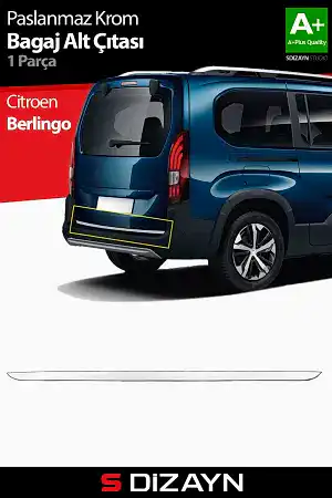 S-Dizayn Citroen Berlingo 3 Krom Bagaj Alt Çıtası 2019 Üzeri A+ Kalite