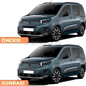 S-Dizayn Citroen Berlingo Makyajlı Krom Ön Tampon Çıtası 2 Prç 2024 Üzeri A+ Kalite - Görsel 5