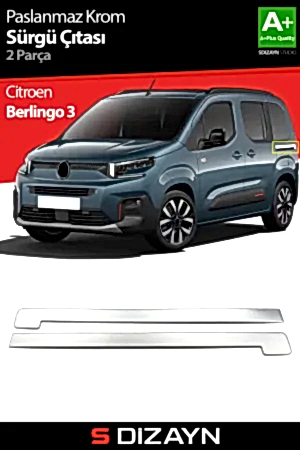 S-Dizayn Citroen Berlingo 3 Krom Sürgülü Kapı Çıtası 2 Prç 2019 Üzeri A+ Kalite