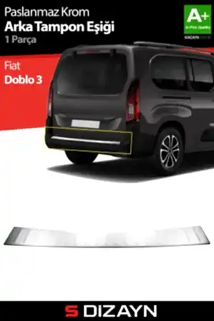 S-Dizayn Fiat Doblo 3 Krom Arka Tampon Eşiği 2023 Üzeri A+ Kalite