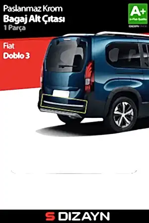 S-Dizayn Fiat Doblo 3 Krom Bagaj Alt Çıtası 2022 Üzeri A+ Kalite