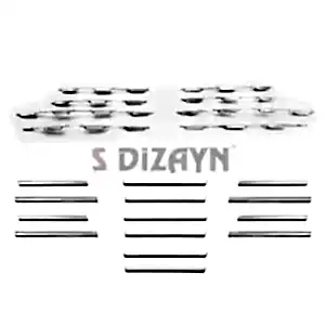 S-Dizayn Fiat Egea Krom Ön Panjur ve Tampon Çıta Seti Diamond Model 22 Prç. 2020 Üzeri (Parlak Krom) - Görsel 2