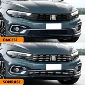 S-Dizayn Fiat Egea Krom Ön Panjur ve Tampon Çıta Seti Diamond Model 22 Prç. 2020 Üzeri (Parlak Krom) - Görsel 5