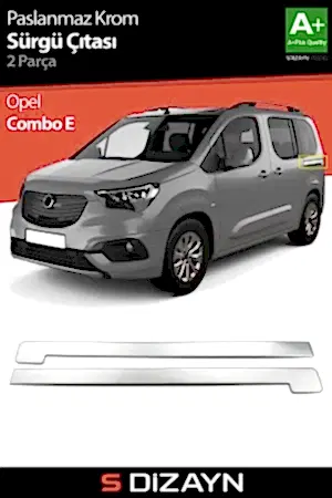 S-Dizayn Opel Combo E Krom Sürgülü Kapı Çıtası 2 Prç 2019 Üzeri A+ Kalite
