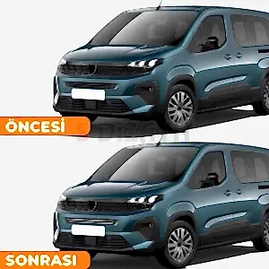 S-Dizayn Peugeot Rifter Makyajlı Krom Ön Tampon Çıtası 2 Prç 2024 Üzeri A+ Kalite - Görsel 5