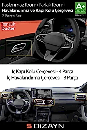 S-Dizayn Renault Duster Krom Havalandırma ve İç Kapı ürününü inceleyin. Özellik, kullanım ve uyumluluk bilgilerini ürün sayfasından kontrol edin.