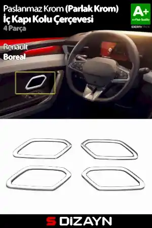 S-Dizayn Renault Boreal Krom İç Kapı Kolu Çerçevesi 4 ürününü inceleyin. Özellik, kullanım ve uyumluluk bilgilerini ürün sayfasından kontrol edin.