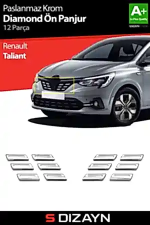 S-Dizayn Renault Taliant Krom Ön Panjur Diamond Model 12 Prç. 2021 Üzeri A+ Kalite