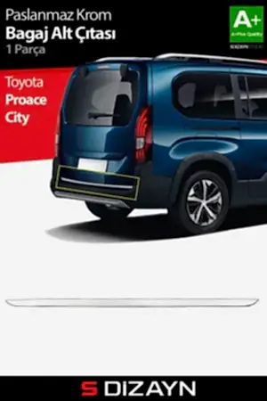 S-Dizayn Toyota Proace City Krom Bagaj Alt Çıtası 2019 Üzeri A+ Kalite
