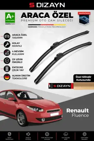 S-Dizayn Renault Fluence Ön Cam Silecek Seti 2010-2016 Premium Araca Özel 60-40 Cm  A+ Kalite