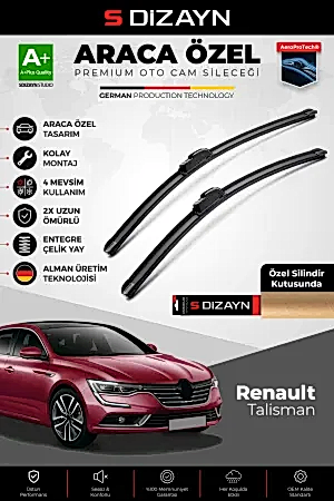 S-Dizayn Renault Talisman Ön Cam Silecek Seti 2015 Üzeri Premium Araca Özel 60-45 Cm  A+ Kalite